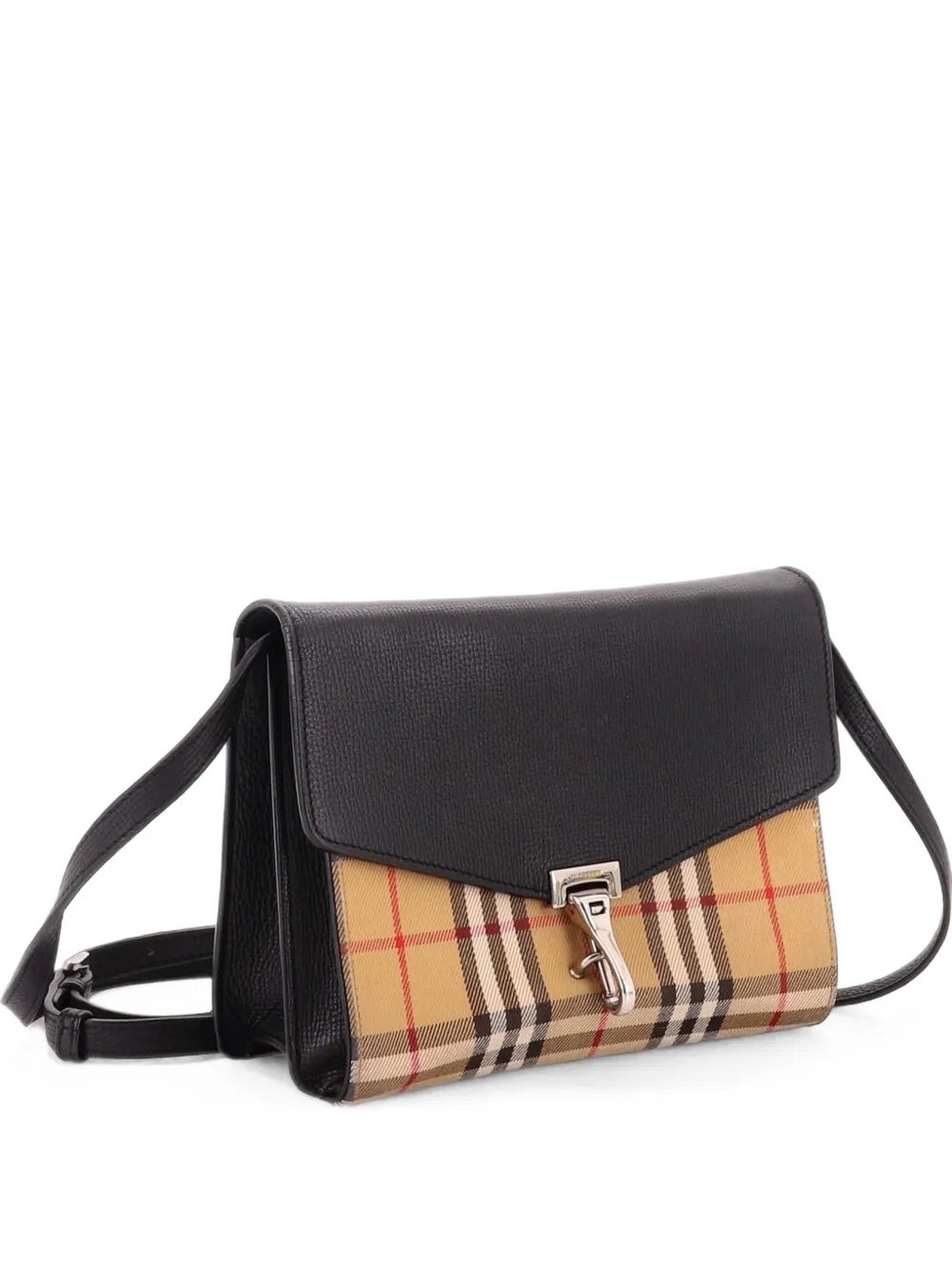 Macken Leather and Vintage Check Canvas Small crossbody bag