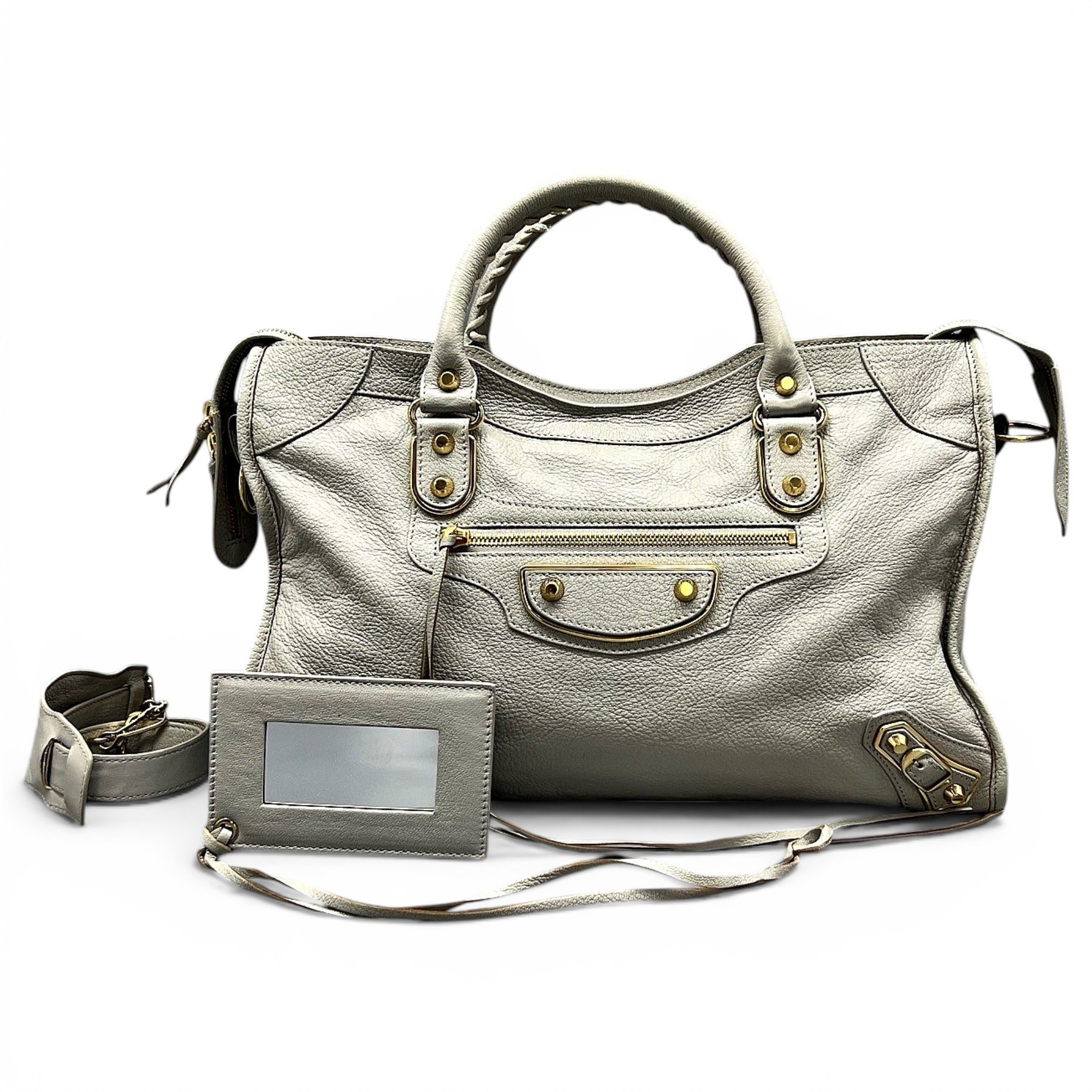 City leather handbag