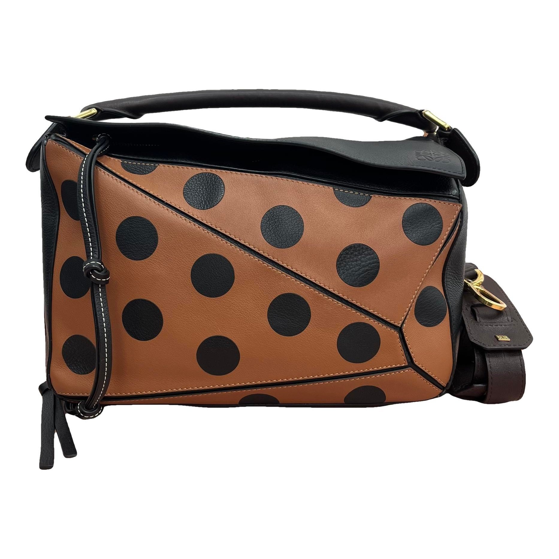 Puzzle leather handbag