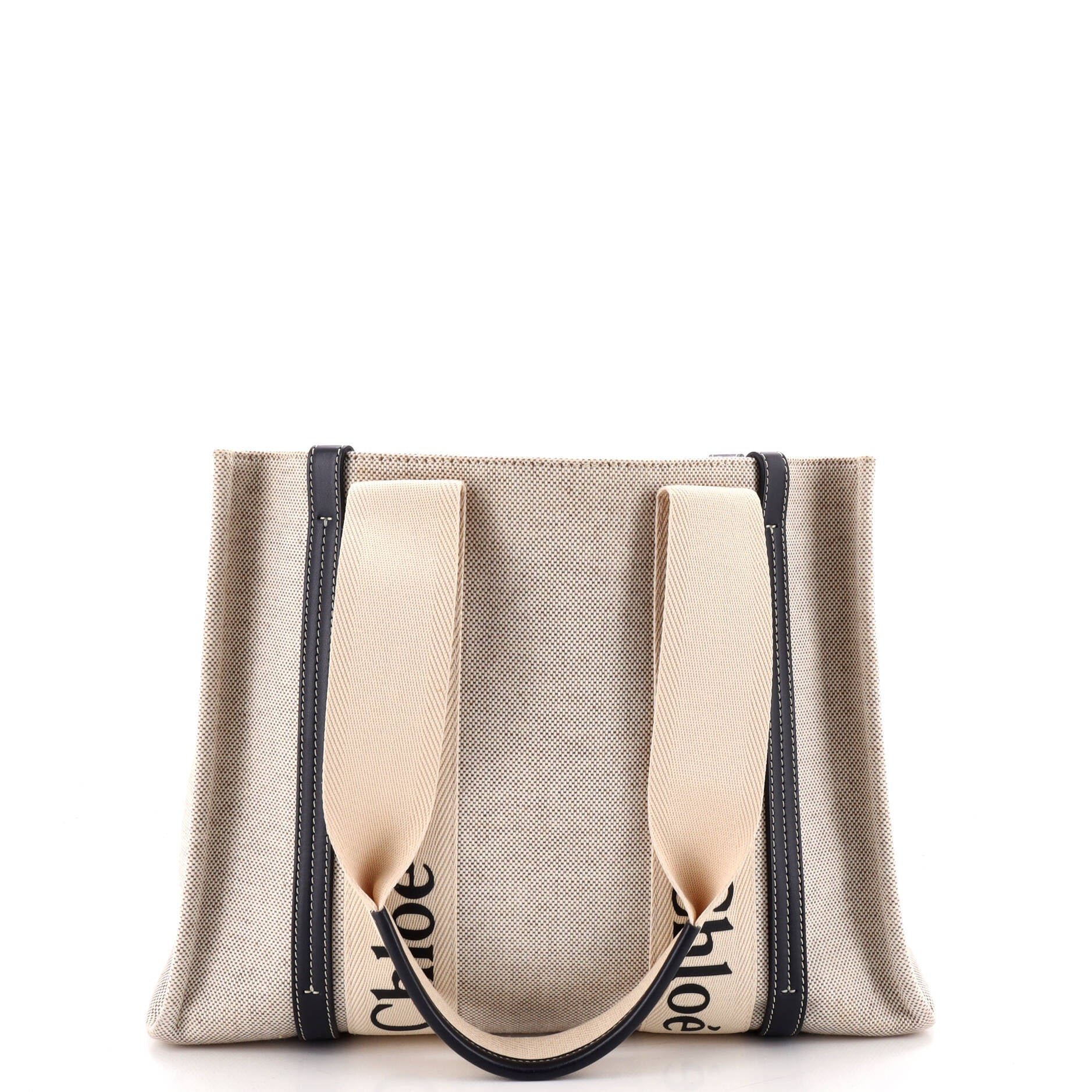 Woody Tote Canvas with Leather Medium