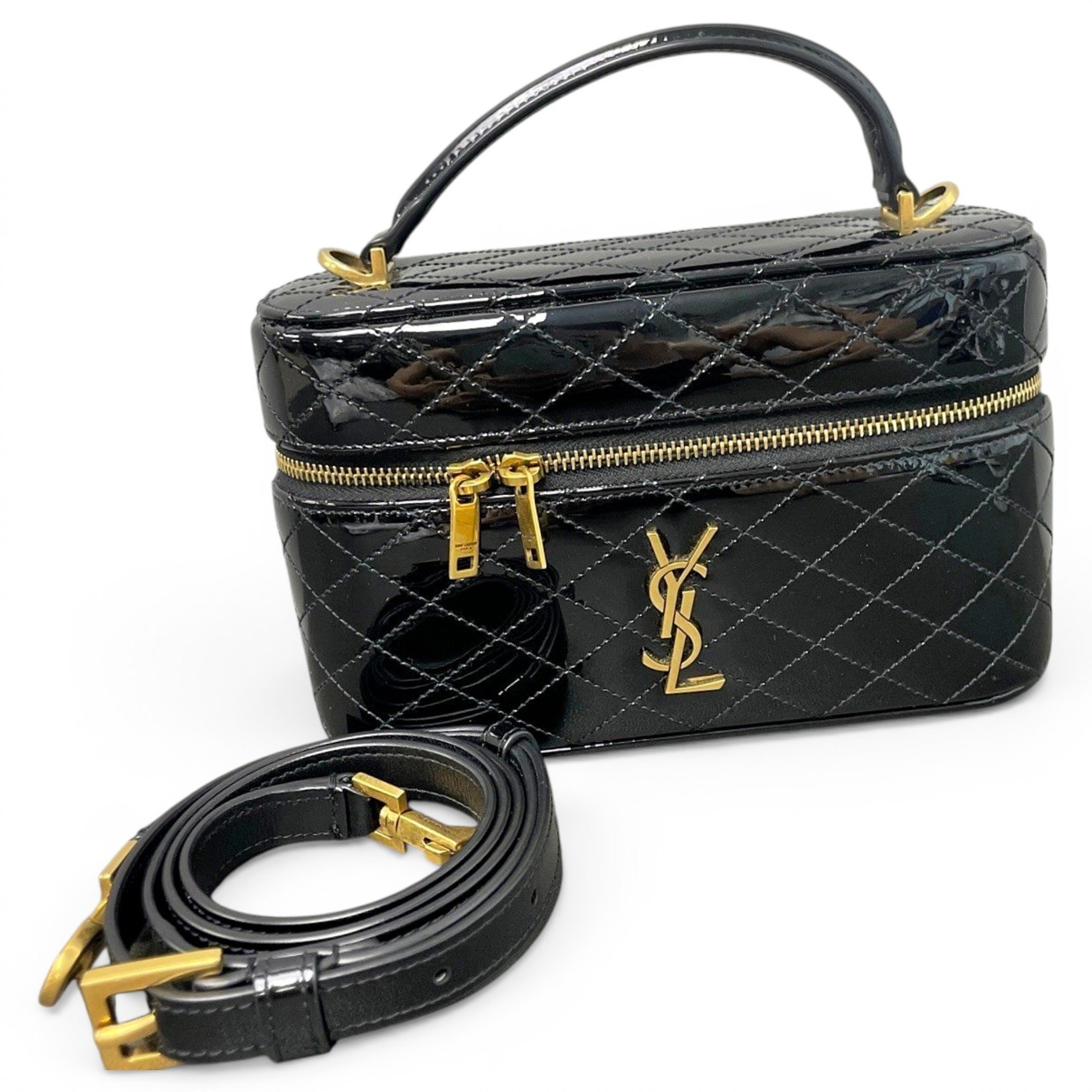 Patent leather handbag