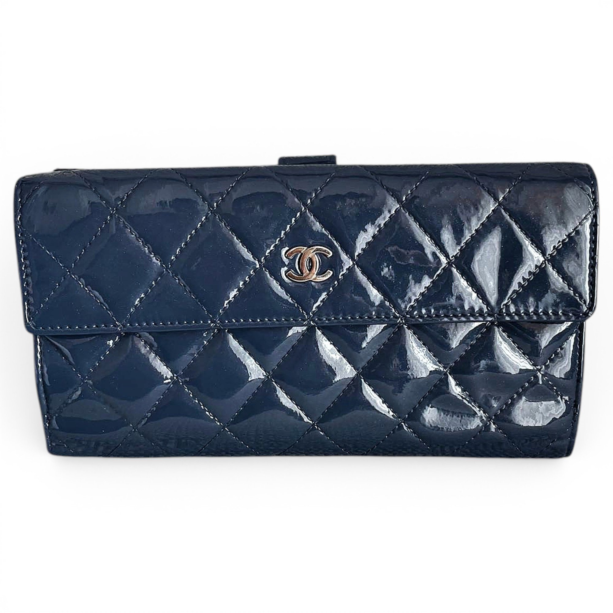 Patent leather clutch bag