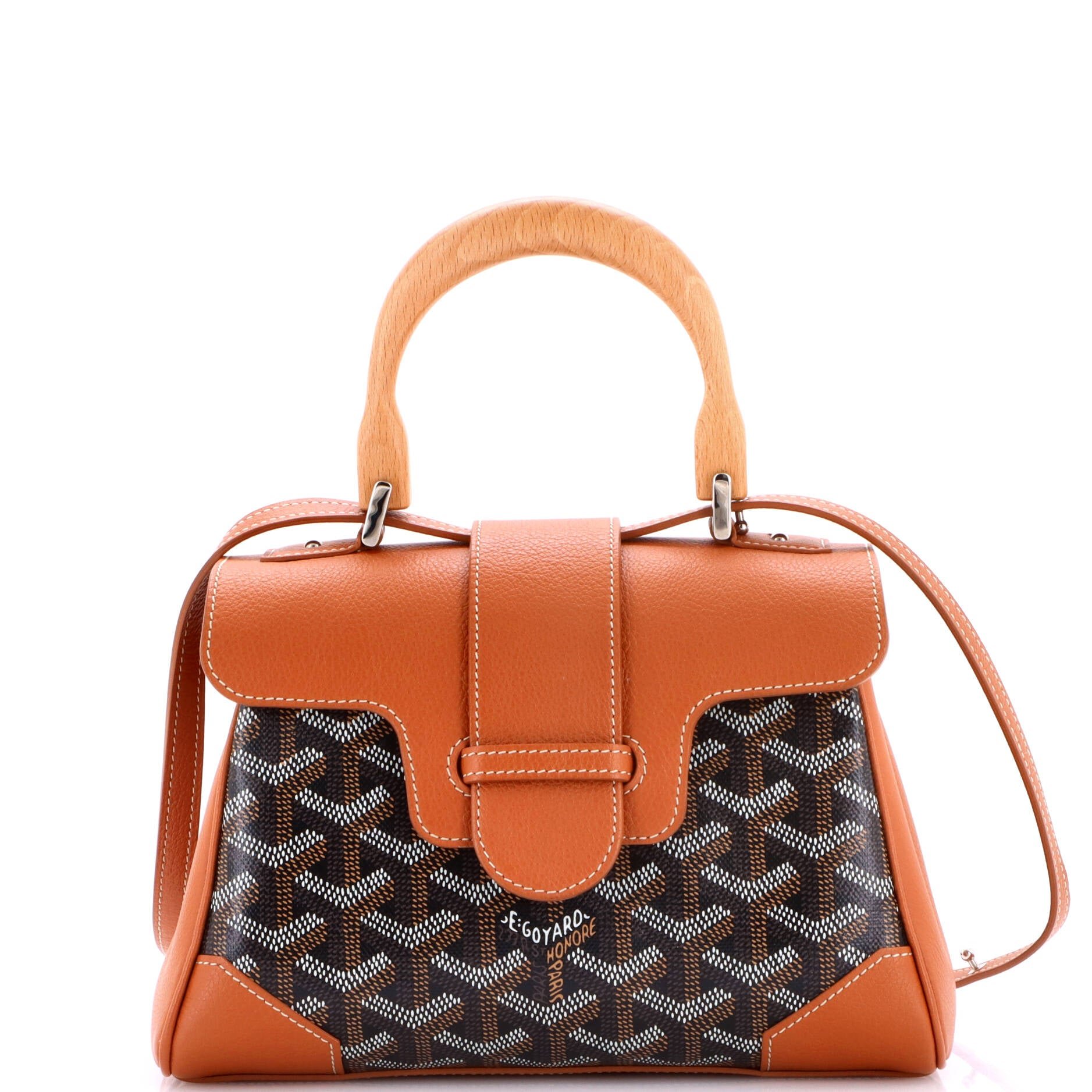 Saigon Top Handle Bag Coated Canvas with Leather Mini