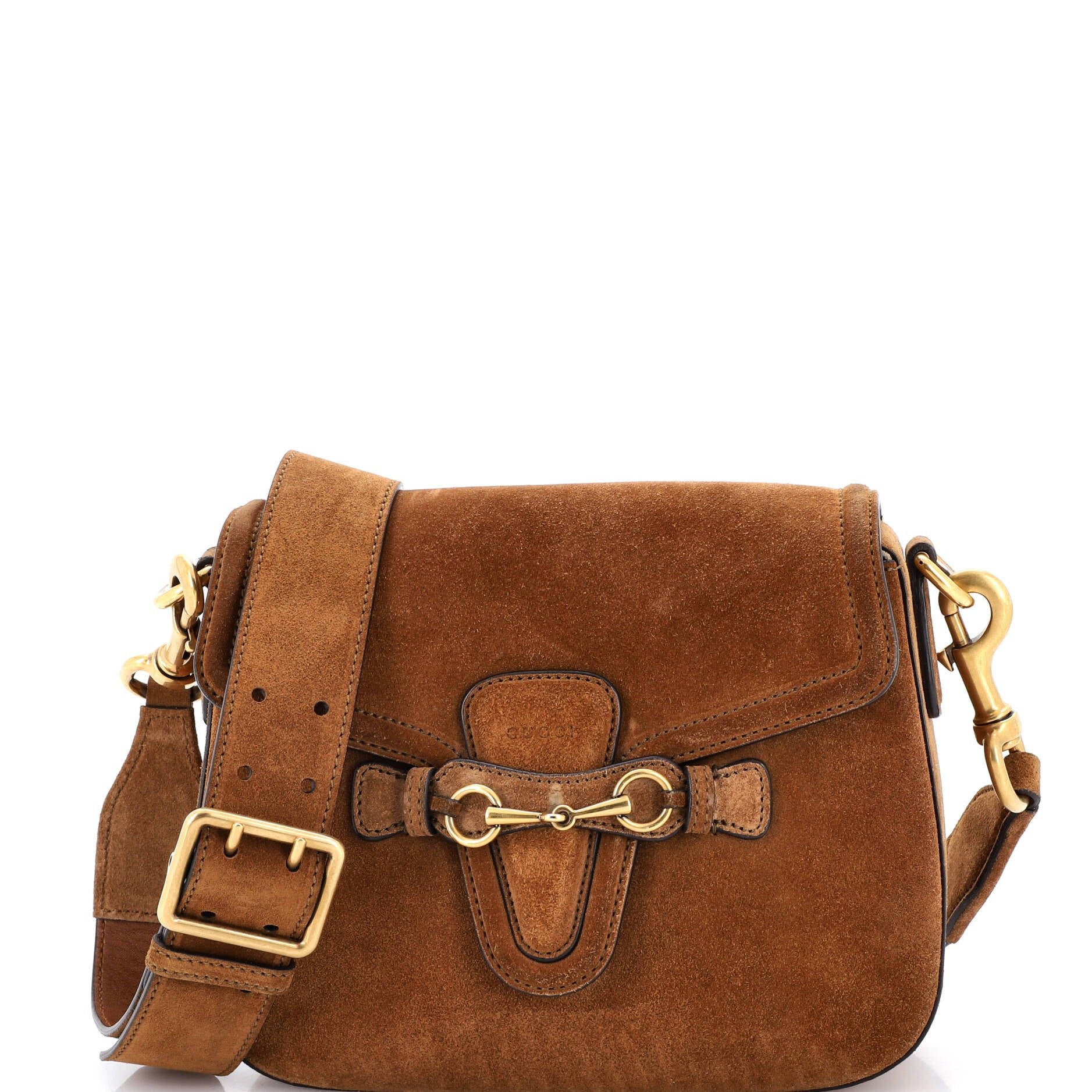 Gucci Lady Web Shoulder Bag Suede Medium