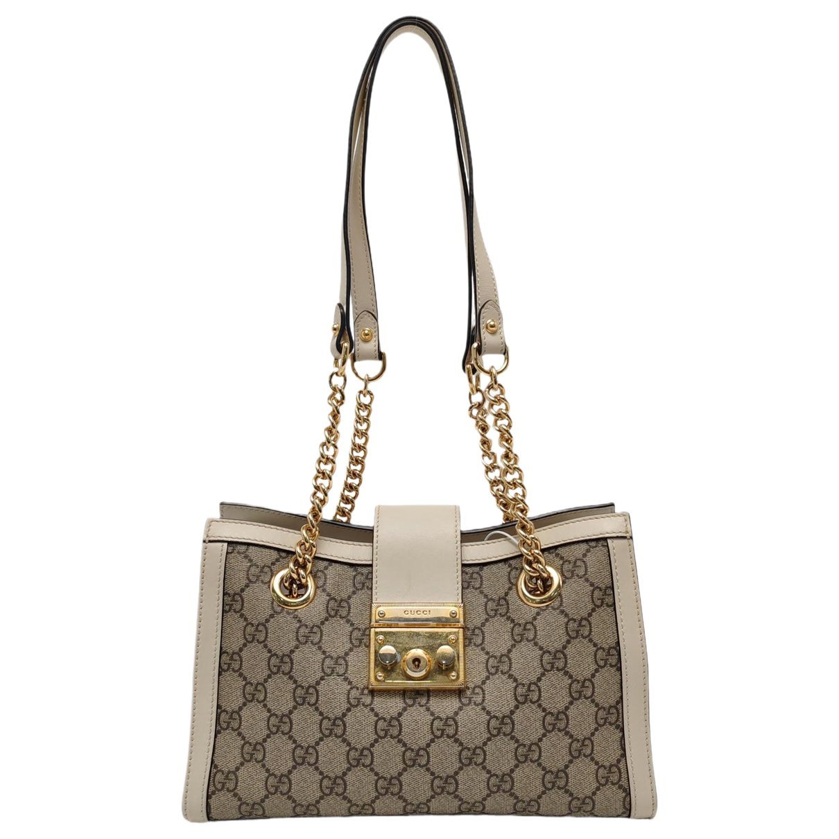 Padlock leather handbag