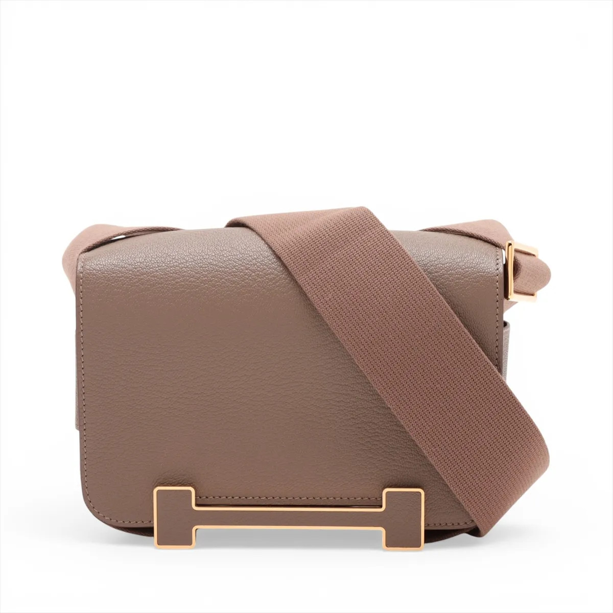 Hermès Geta Chevre Etoupe Gold Metal Fittings