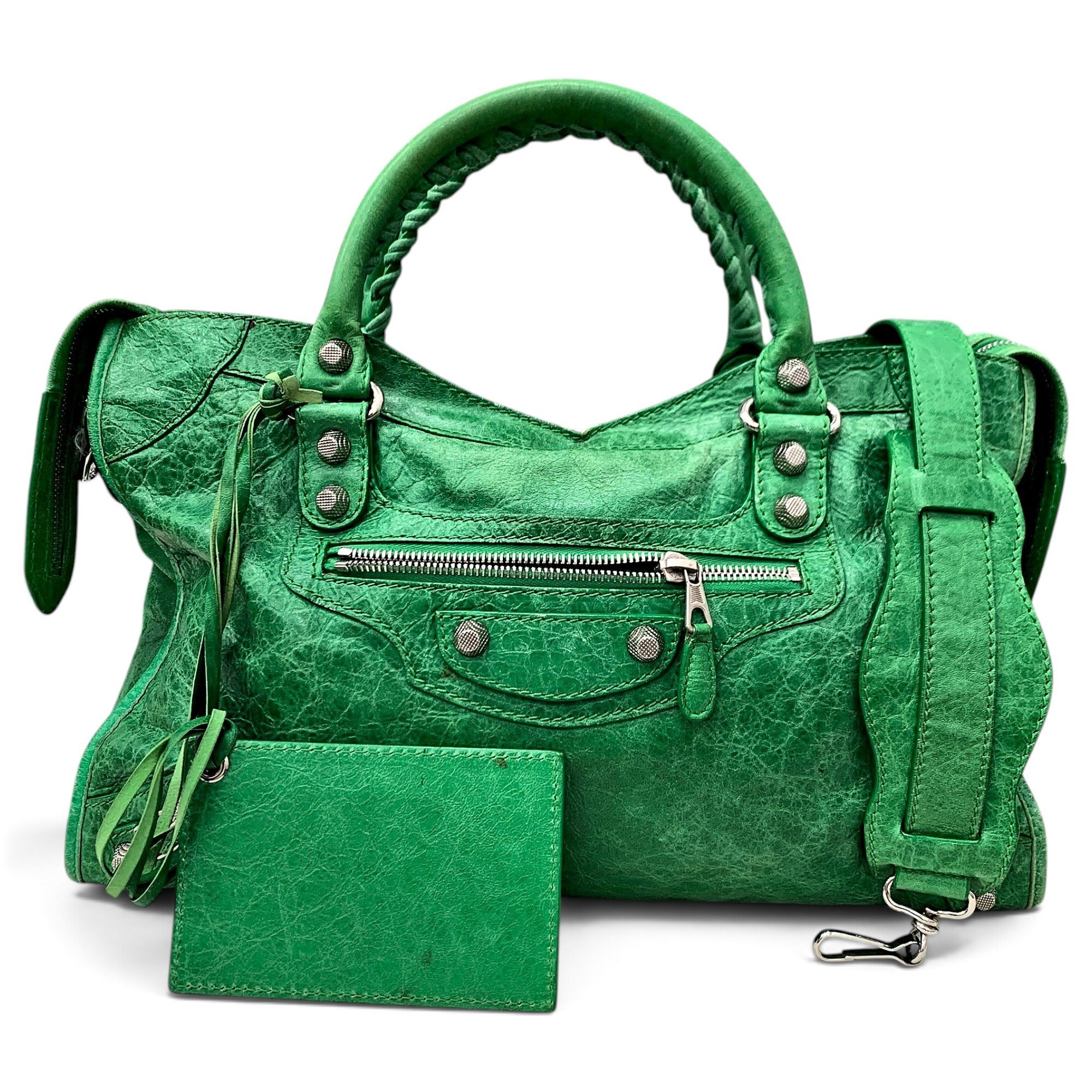 City leather handbag