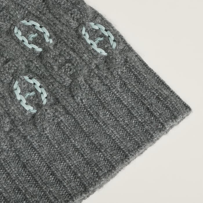 Gris Chiné Tri Maillon Tresse Beanie