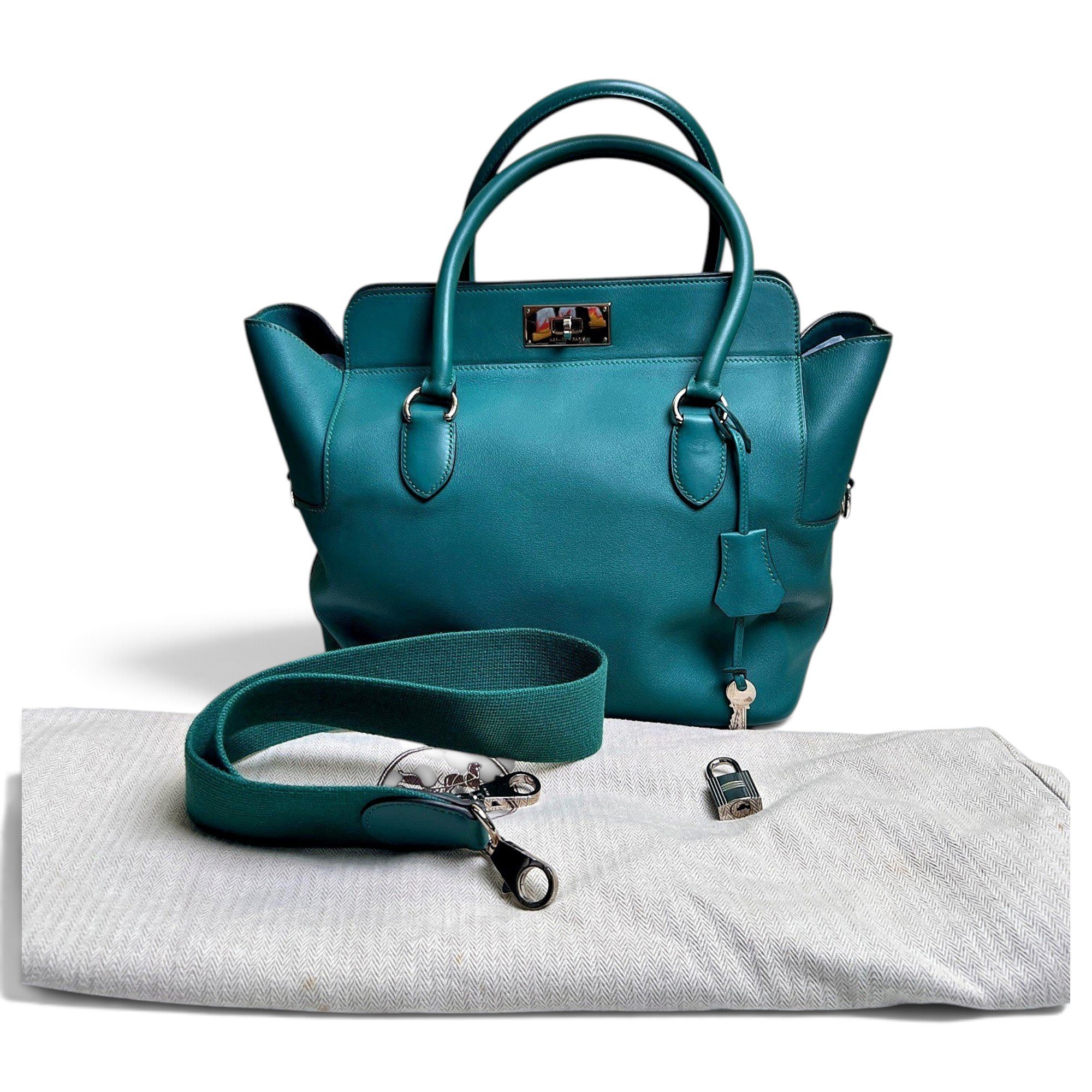 Toolbox leather tote