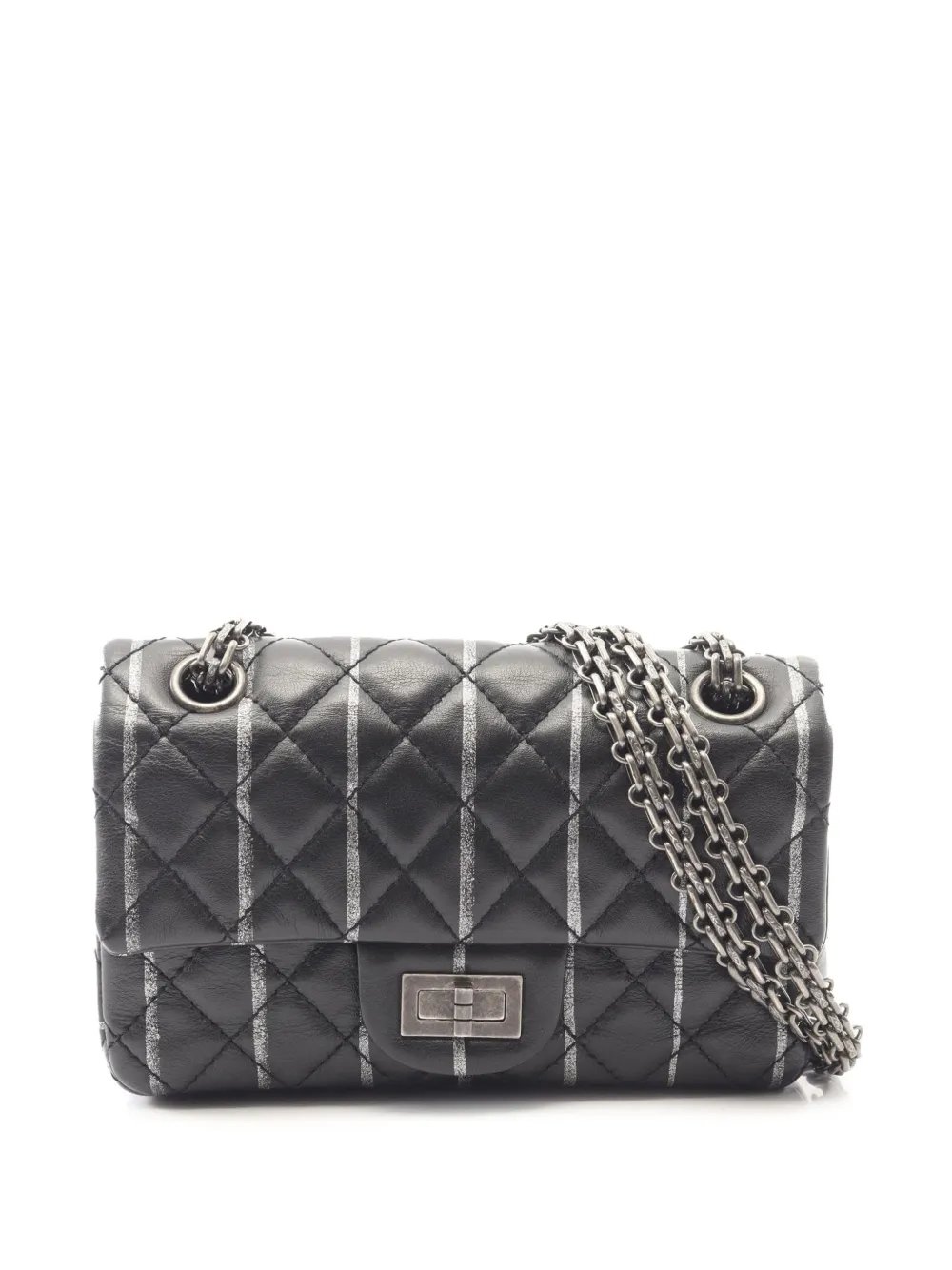 2019 Mini Reissue 2.55 Lambskin Striped Single Flap crossbody bag
