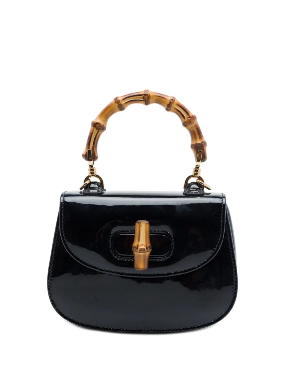 2016-2026 Mini Patent Bamboo 1947 Top Handle Bag satchel