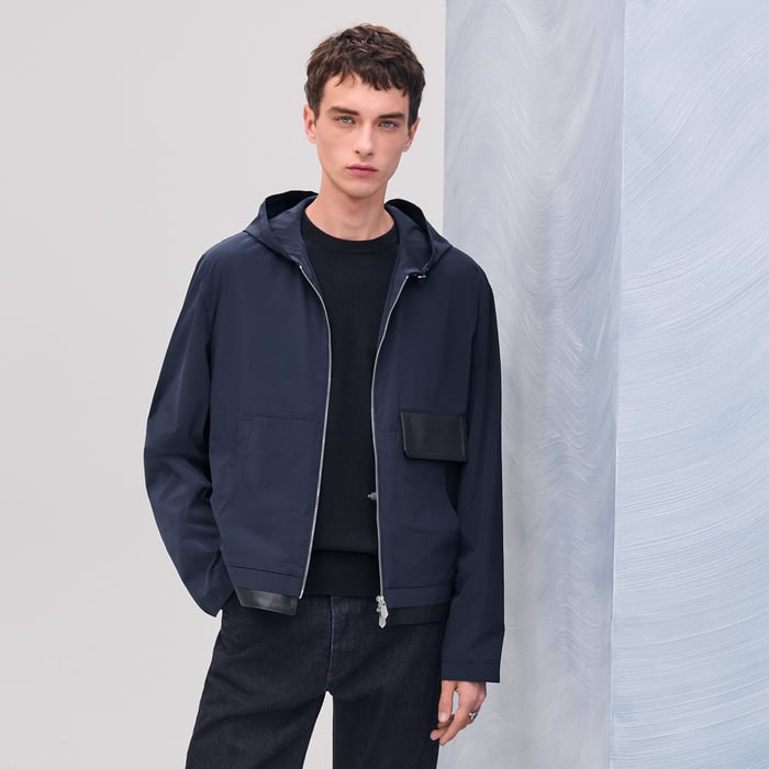 Océan Hooded Jacket With Leather Details