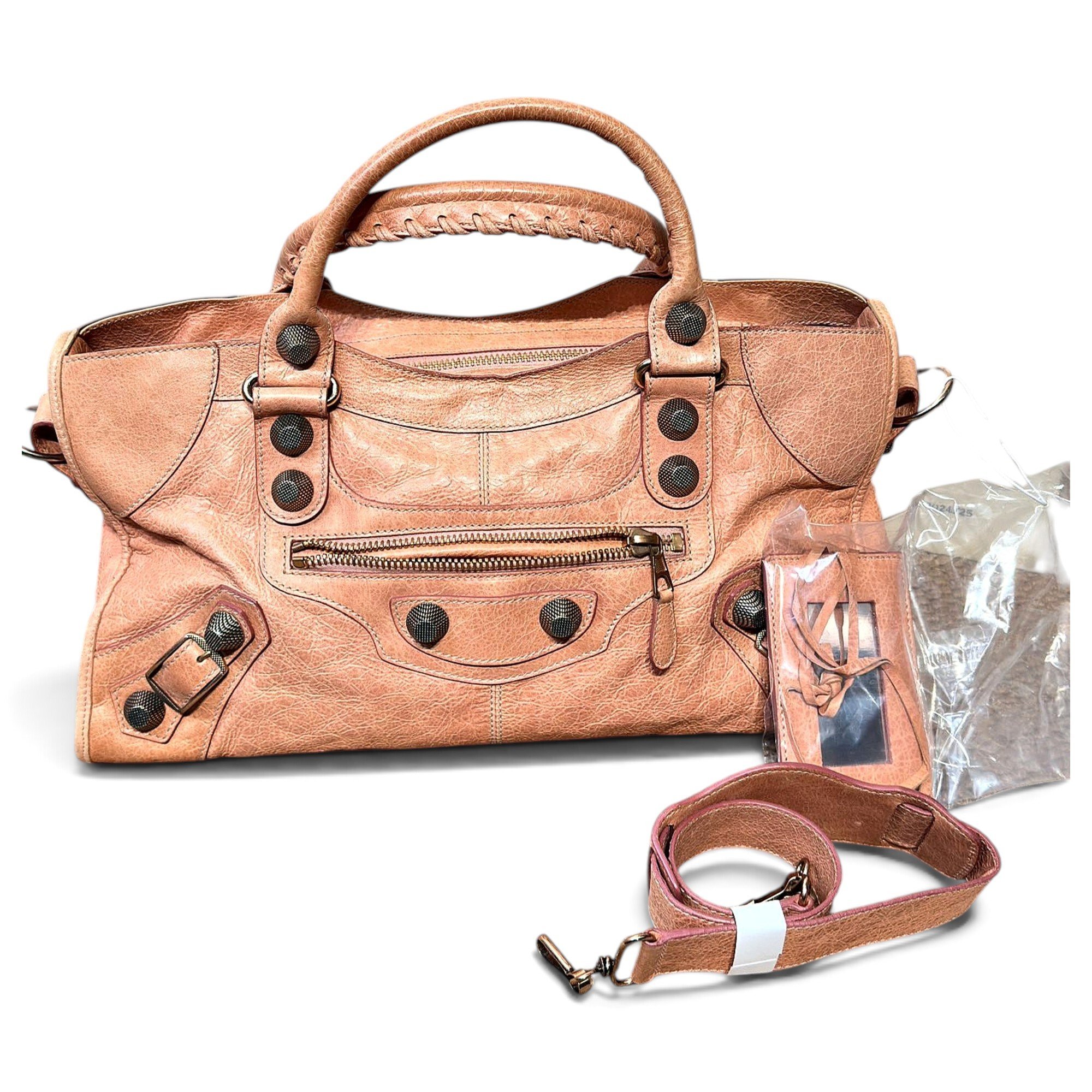 City leather handbag