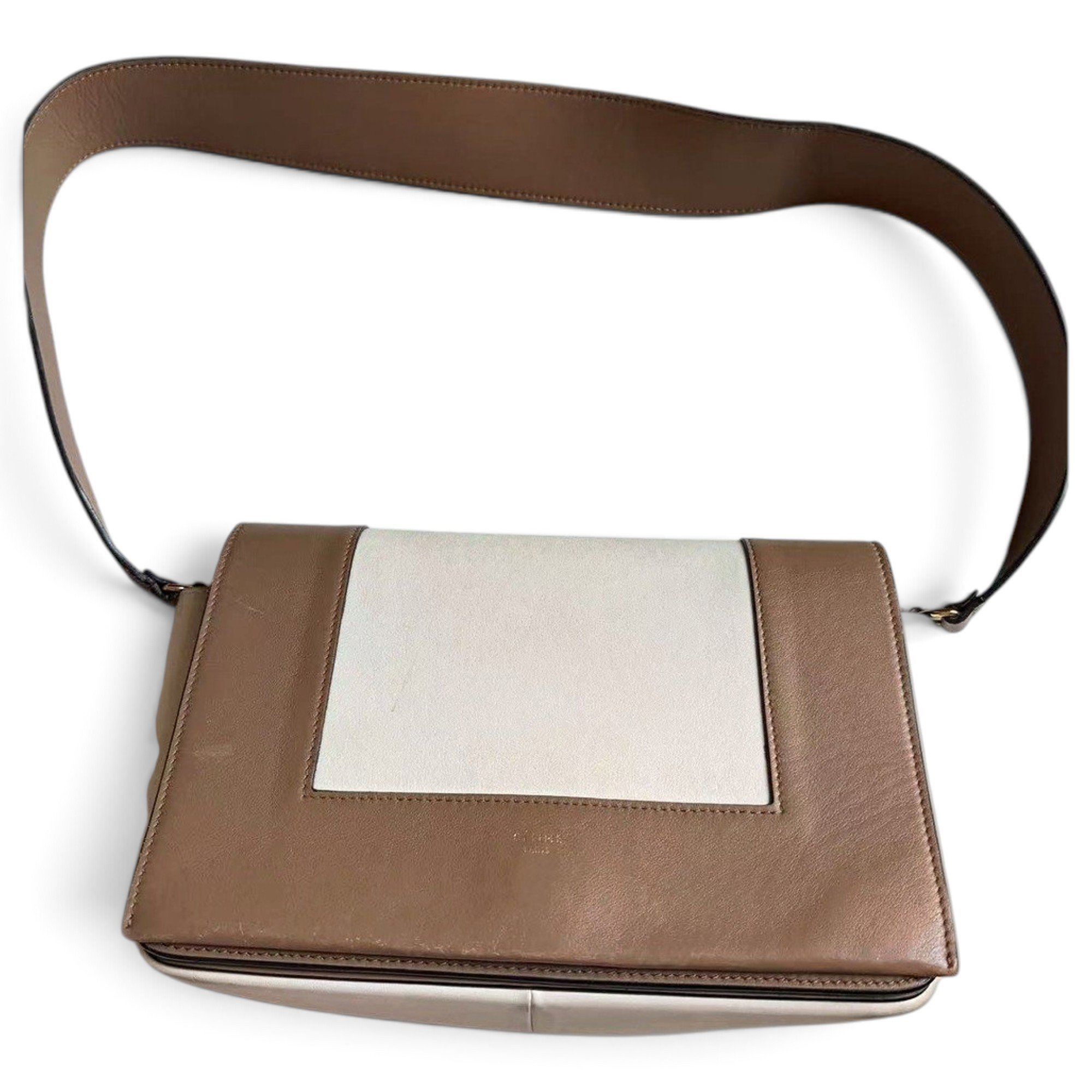 Frame leather handbag