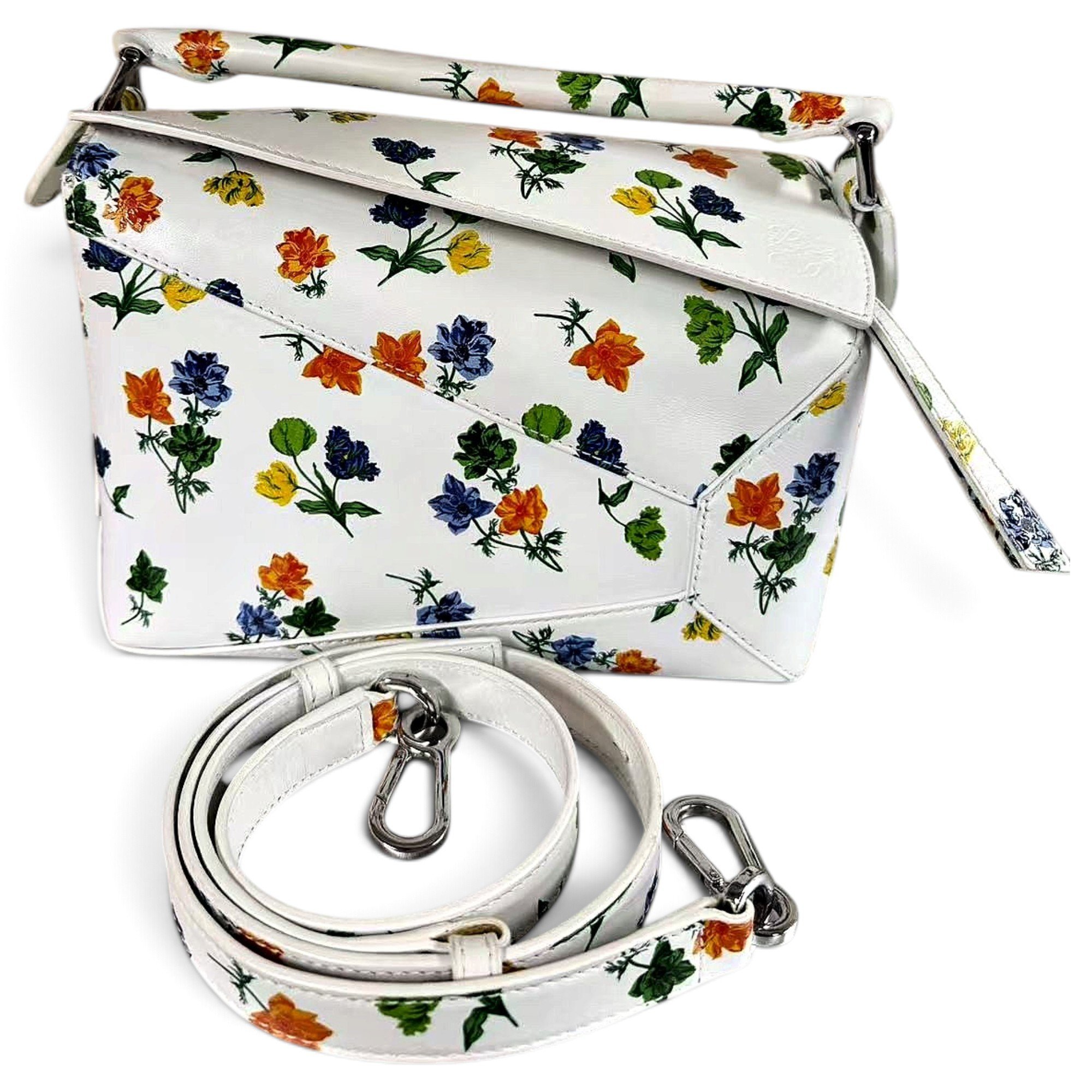 Puzzle leather handbag