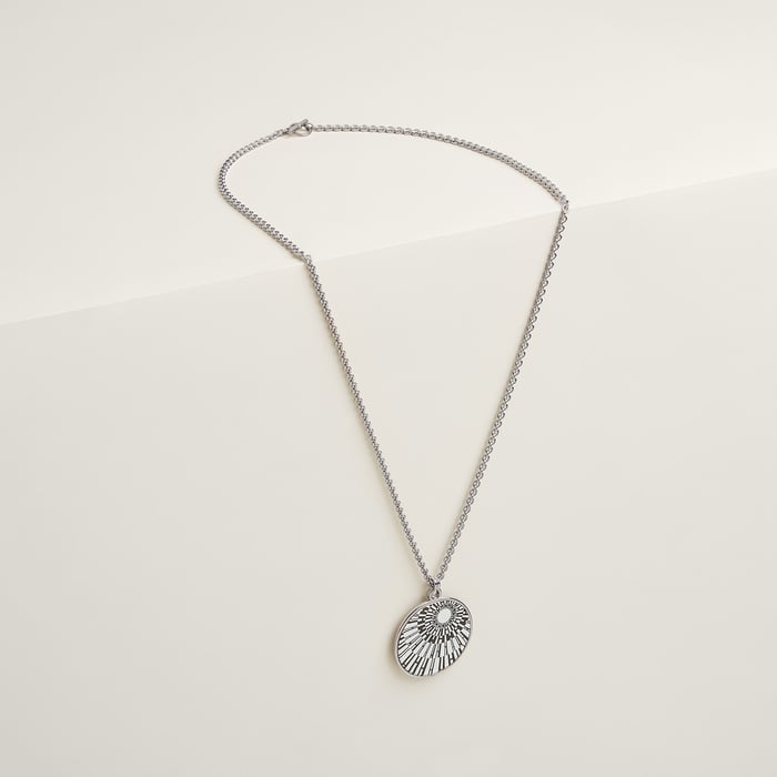 Orfèvre Blanc Platine Blanc Medaille Op'H Necklace, Large Model