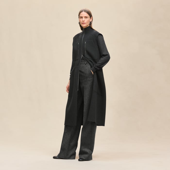 Gris Volcanique Long Bomber Vest