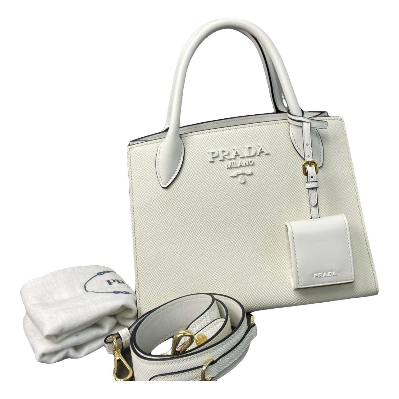 Monochrome leather handbag