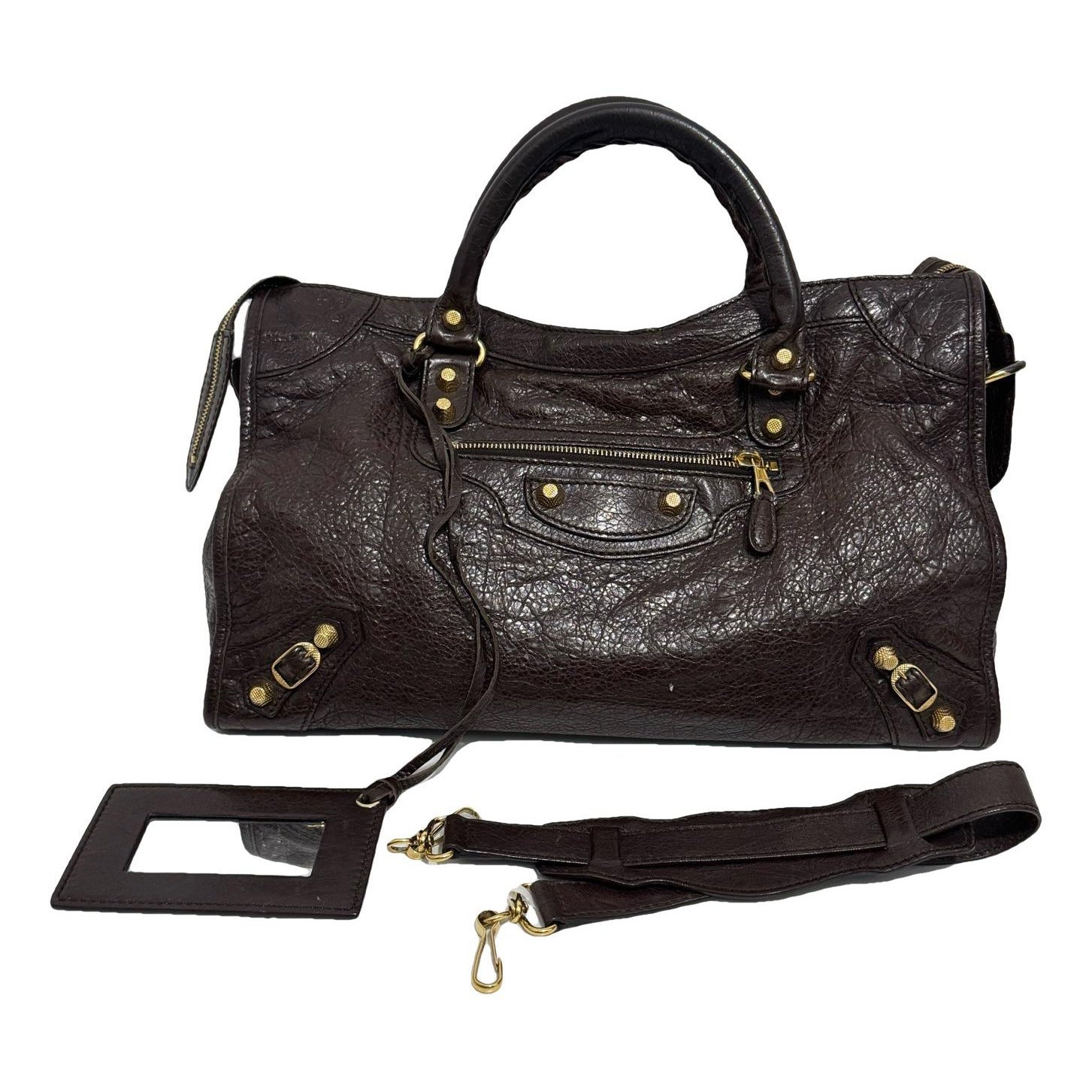 City leather handbag