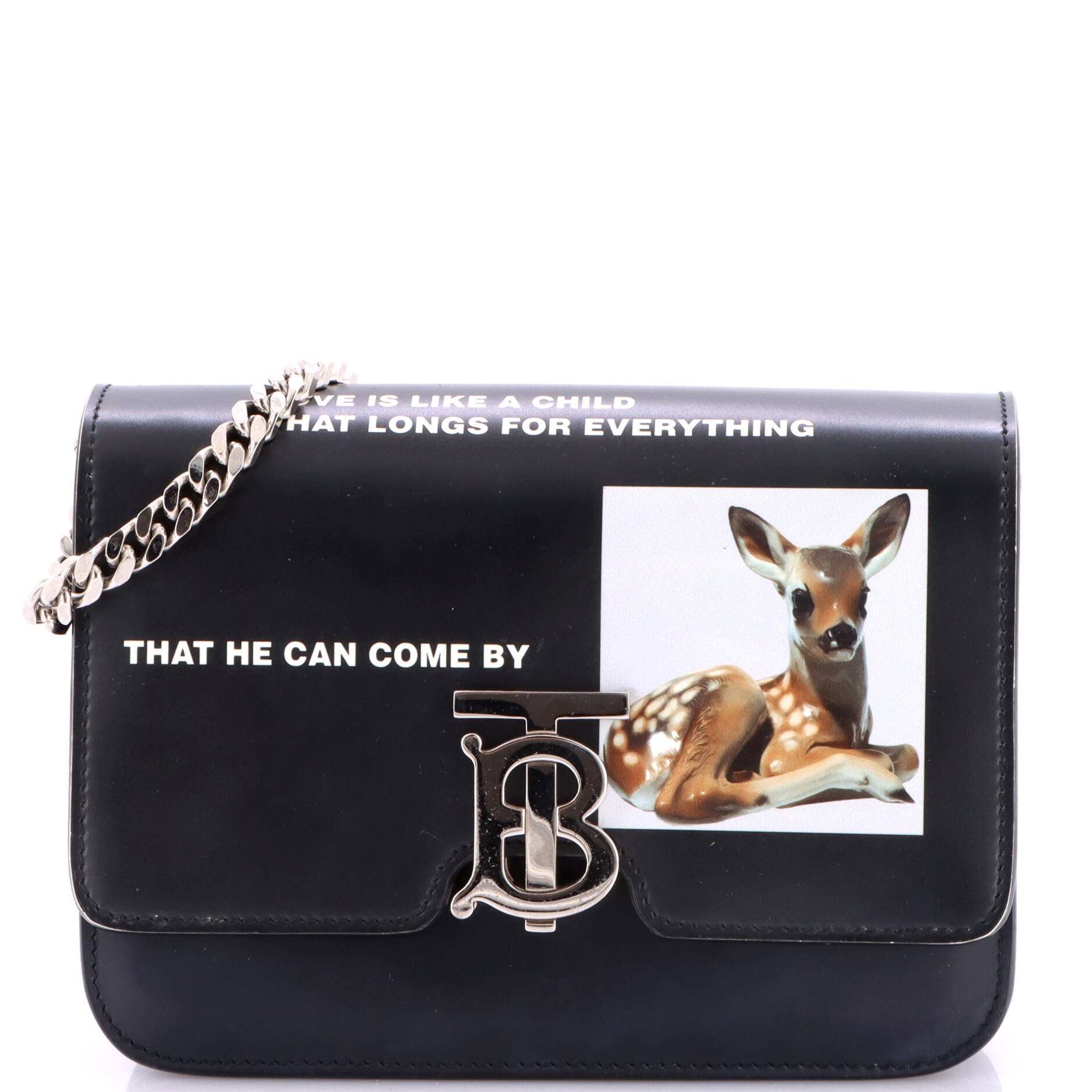 TB Flap Bag Printed Leather Small