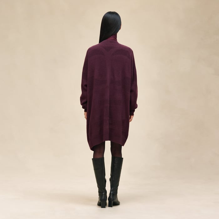 Rouge Bordeaux Long Cashmere Cardigan