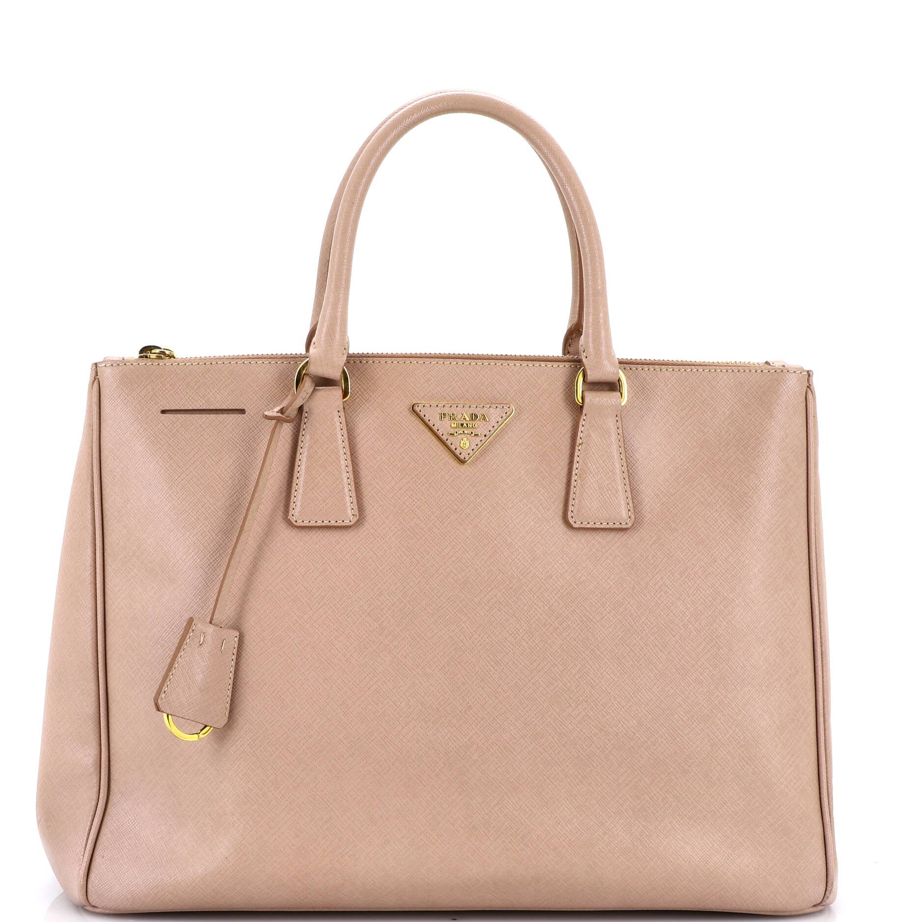 Double Zip Lux Tote Saffiano Leather Large