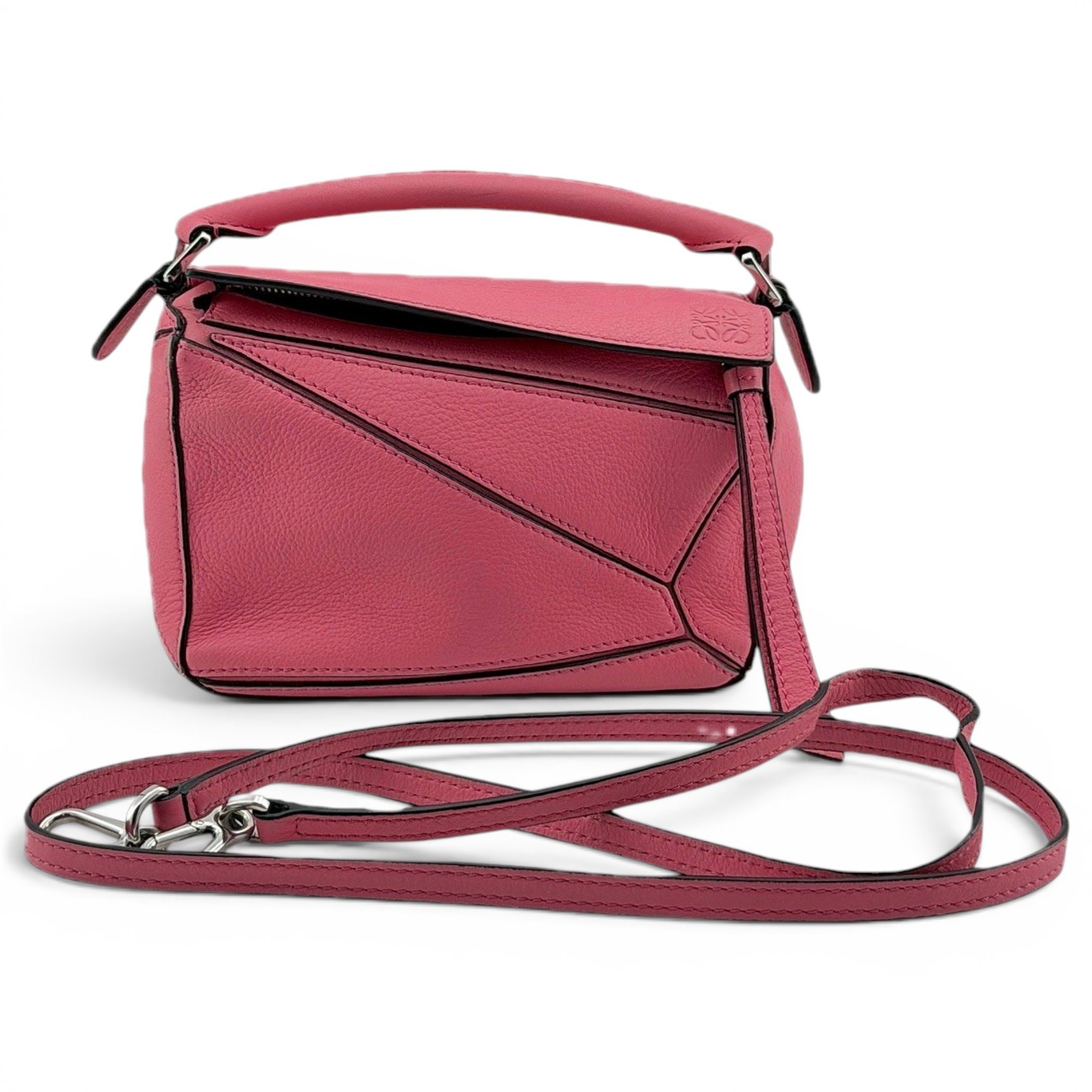 Puzzle leather handbag