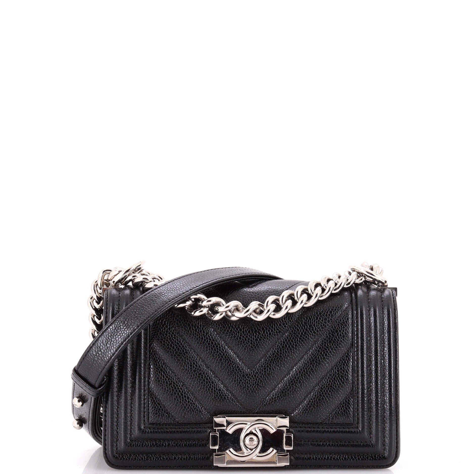 Boy Flap Bag Chevron Caviar Small