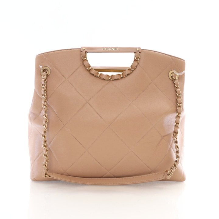 Chanel Beige Caviar A Real Catch Shopping Tote