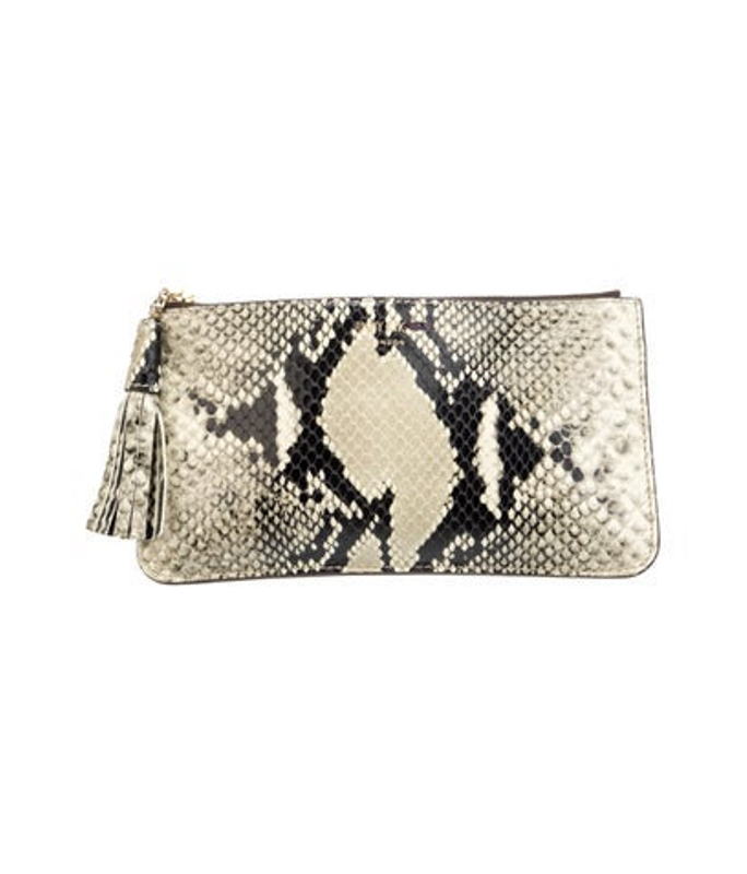 Jimmy Choo Choo Embossed Leather Clutch