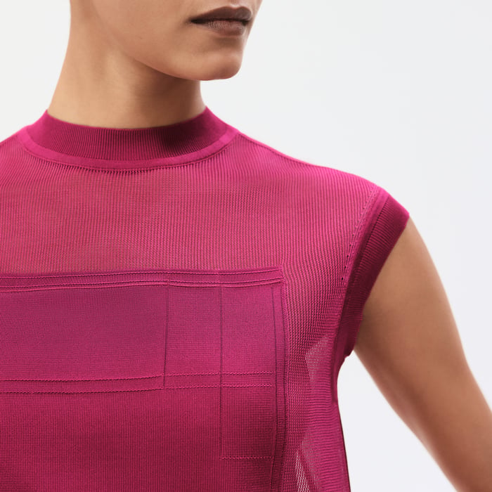 Rose Bougainvillier Sleeveless Sweater