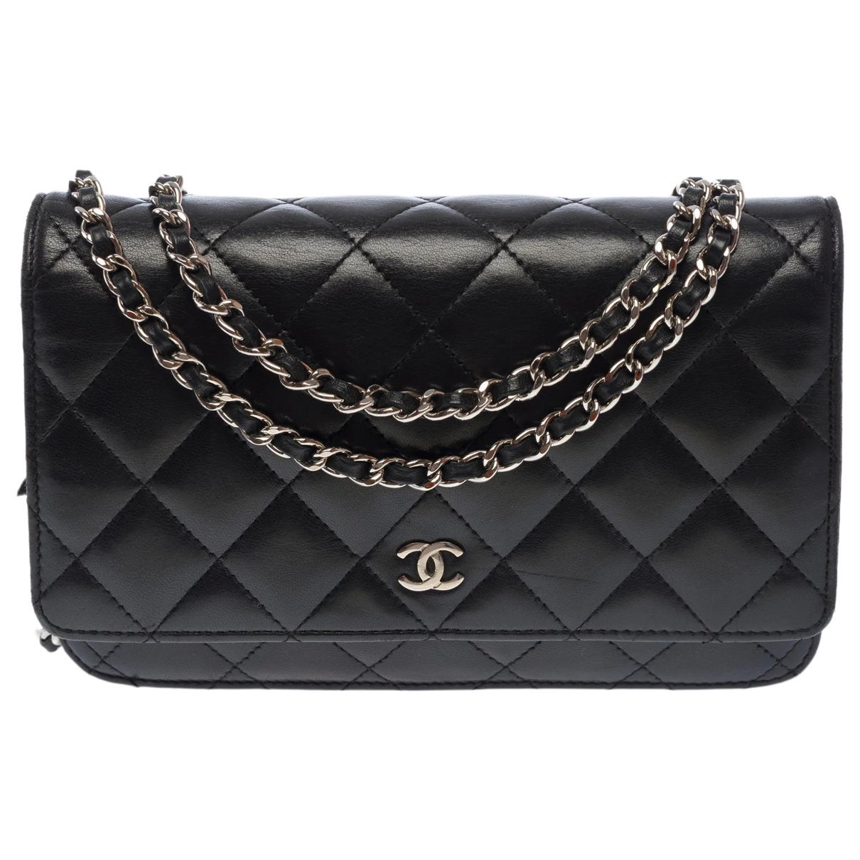 Wallet On Chain leather handbag