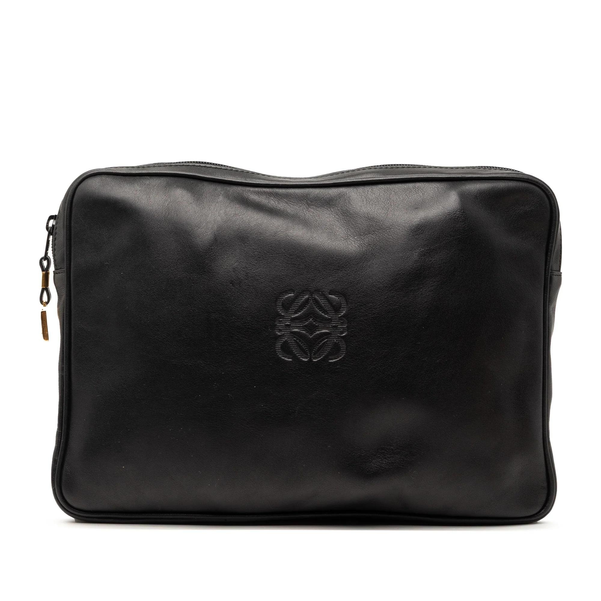 Leather clutch bag