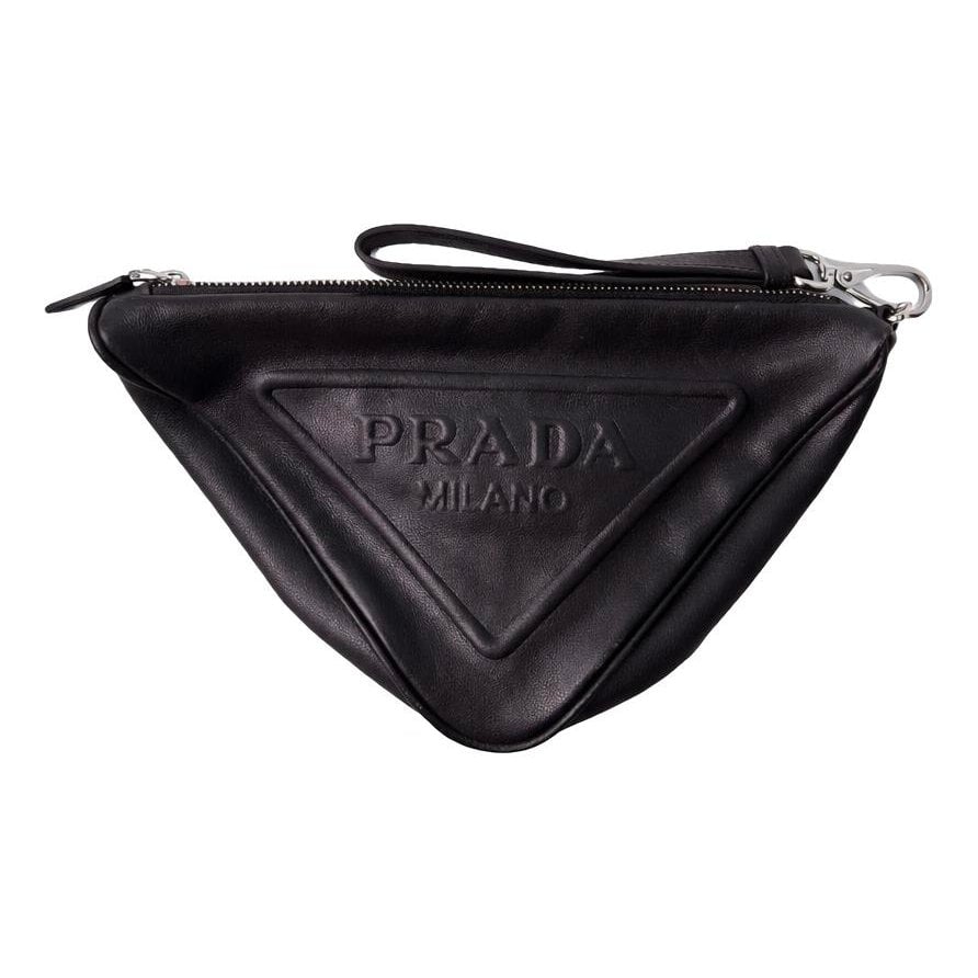 Triangle leather mini bag