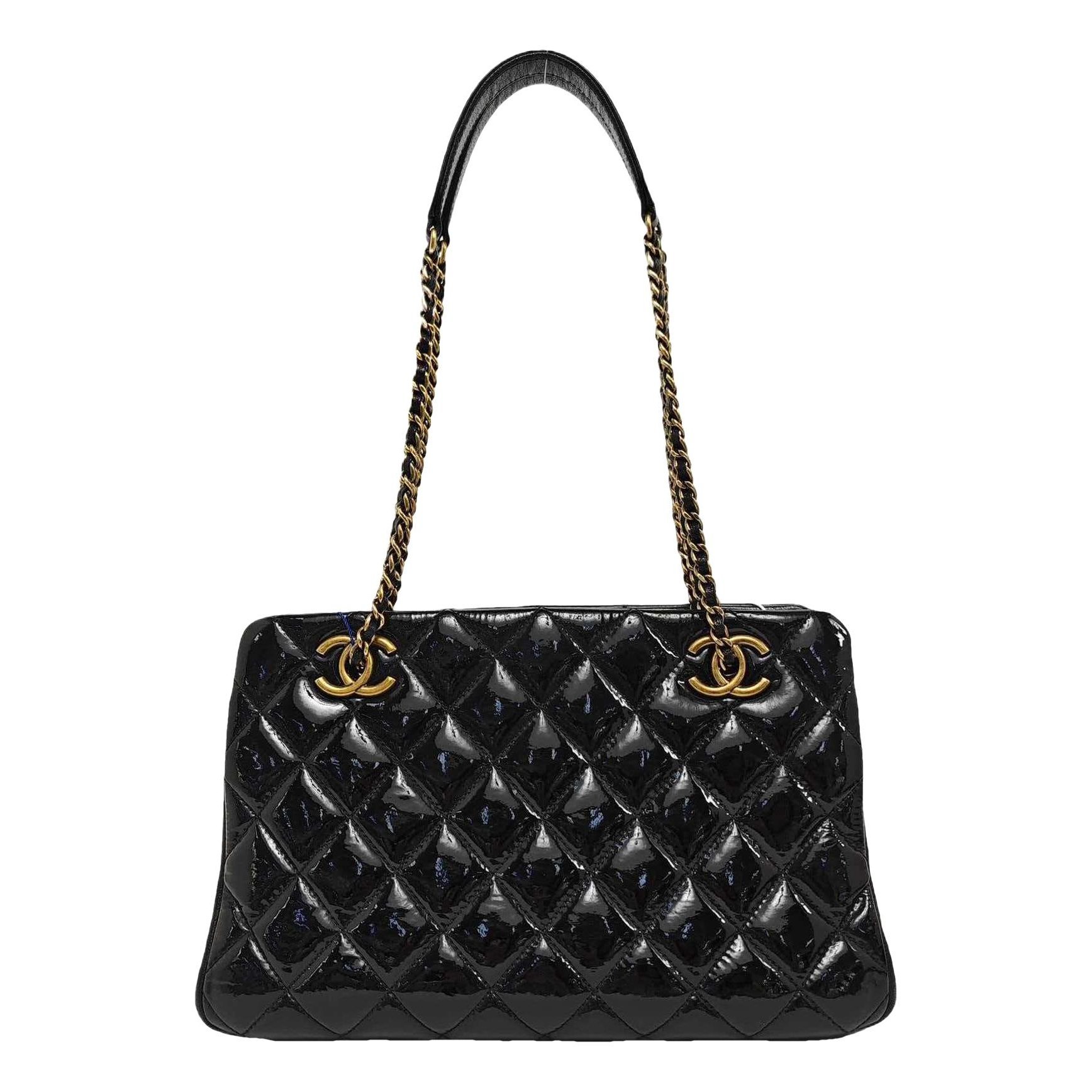 Petite Shopping Tote patent leather tote