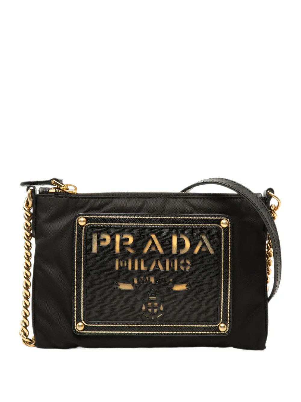 2010-2026 Saffiano Trimmed Tessuto Logo Chain crossbody bag