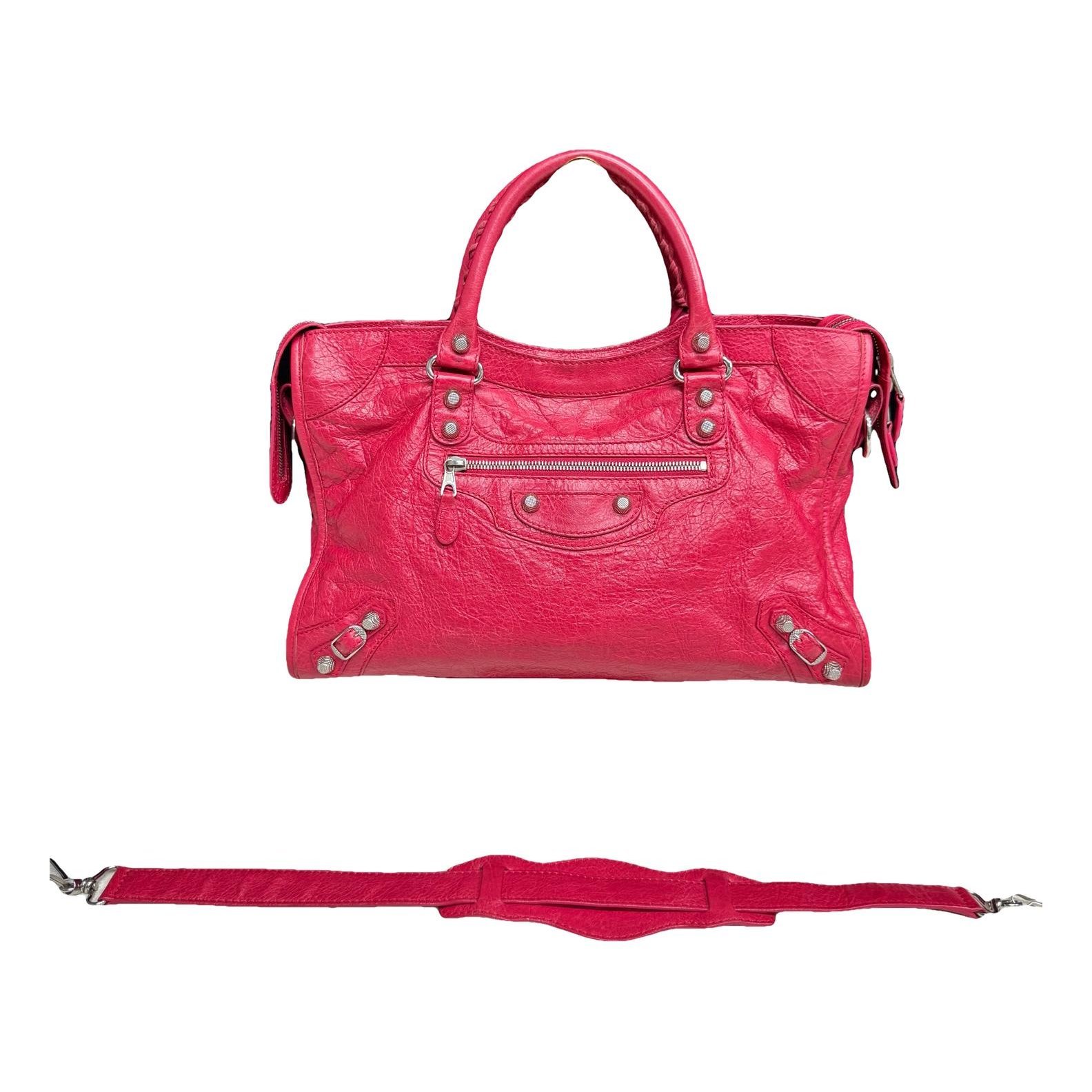 City leather handbag