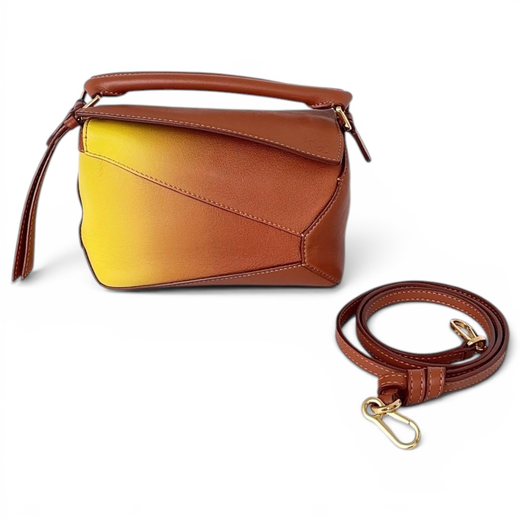 Puzzle leather handbag