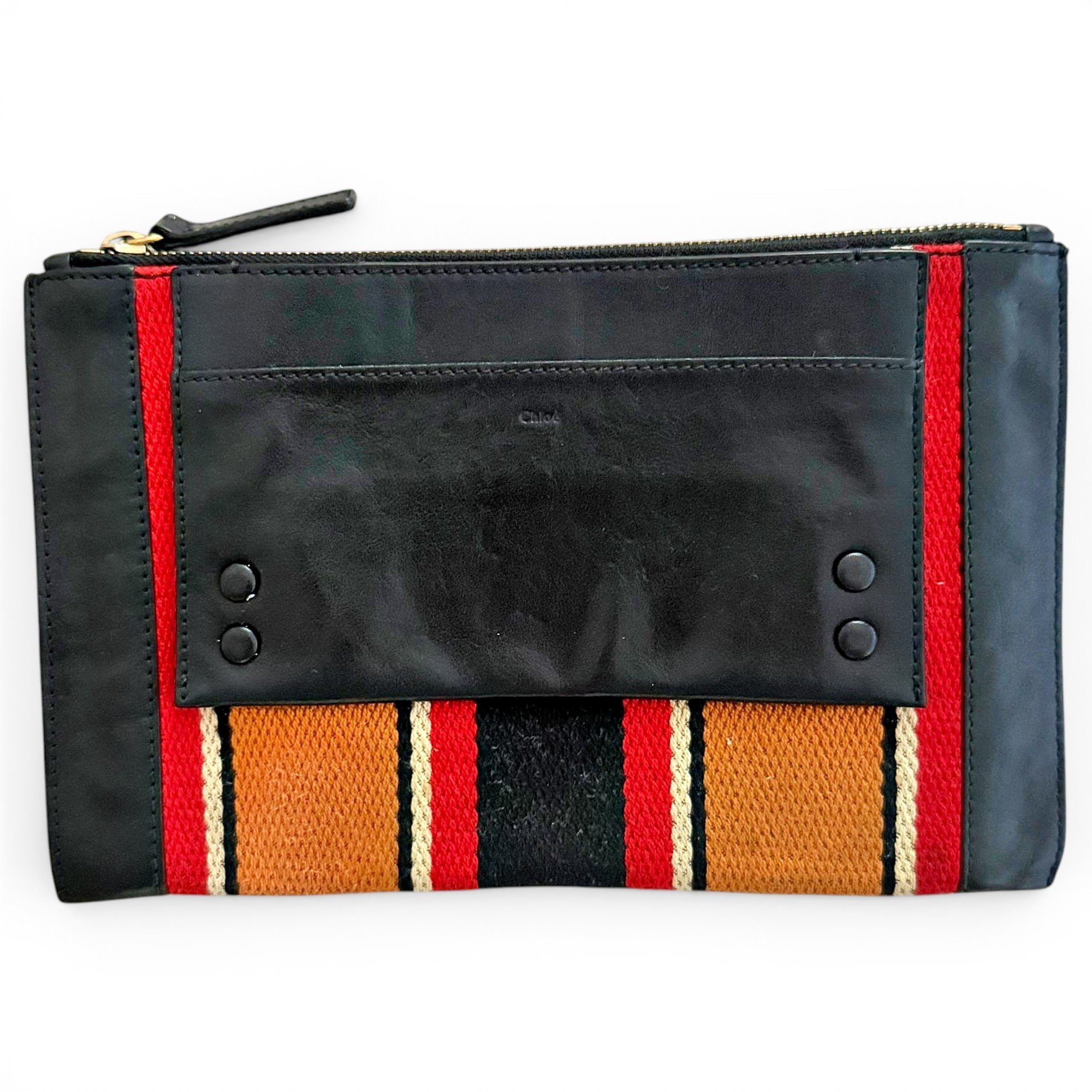 Leather clutch bag