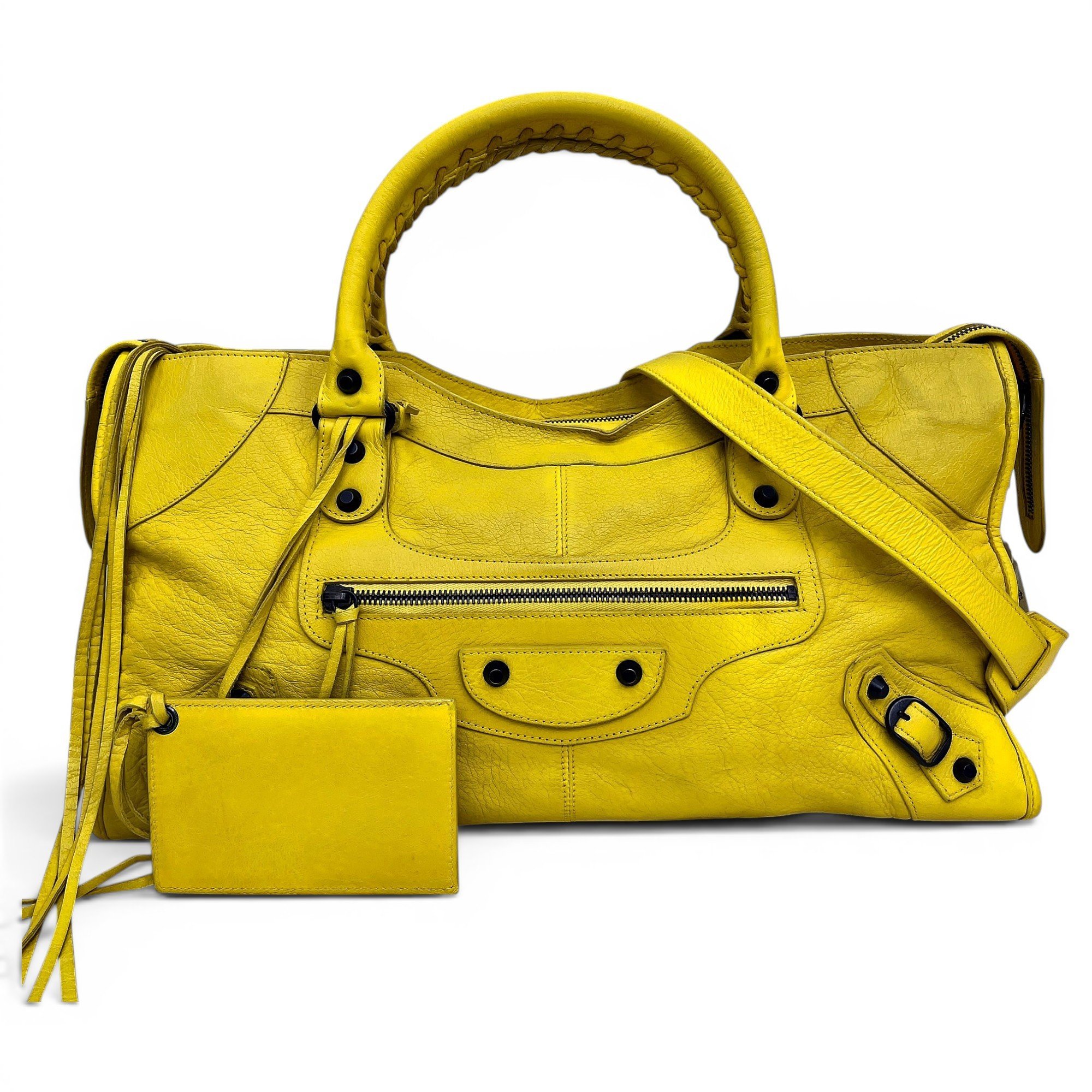 City leather handbag