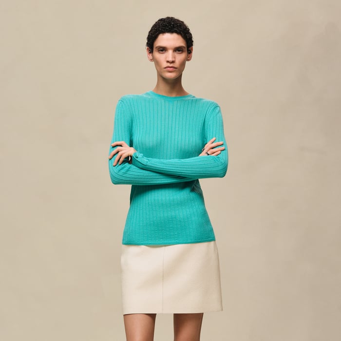 Vert Menthe Pull Manches Longues