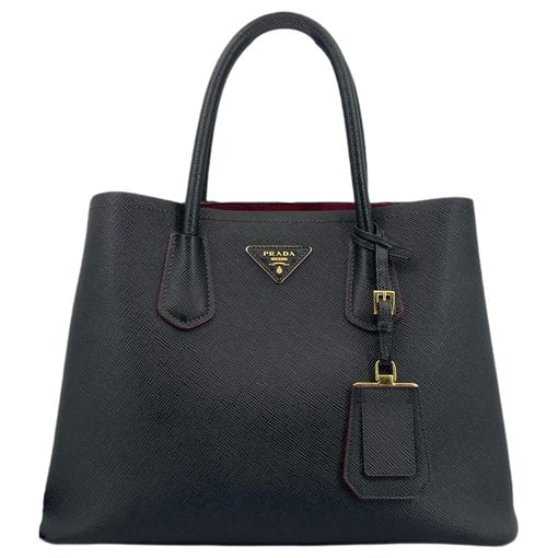 Double leather handbag