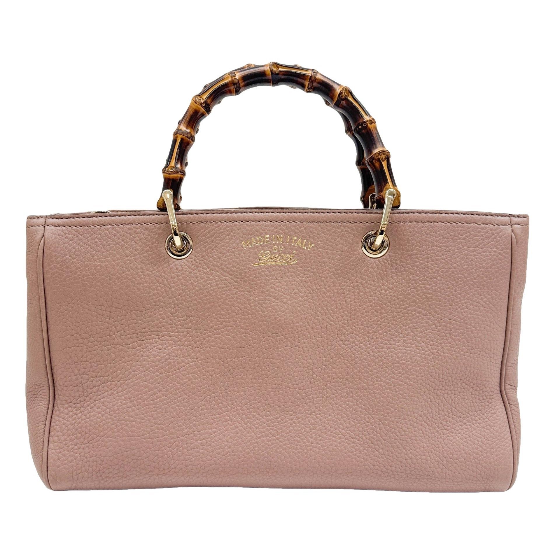 Bamboo Shopper leather handbag