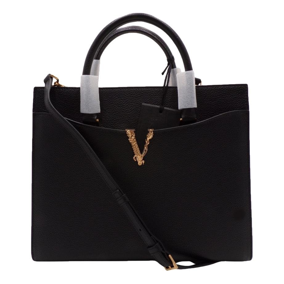 Versace Virtus leather handbag