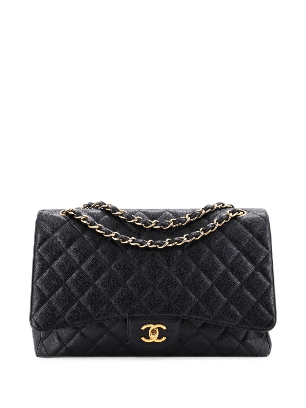 Classic Single Flap Bag Quilted Caviar Maxi shoulder bag