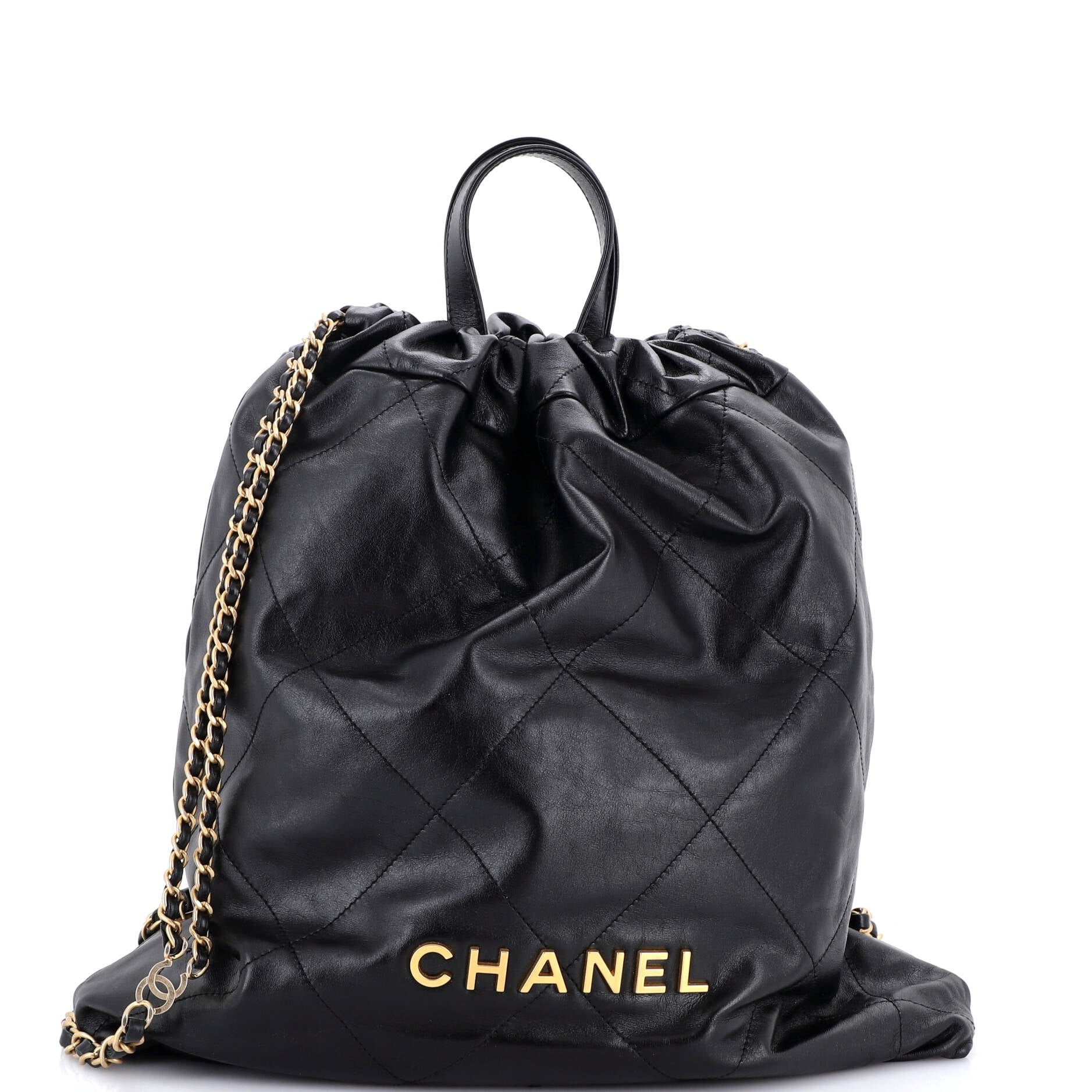 Chanel 22 Chain Backpack Quilted Calfskin Large