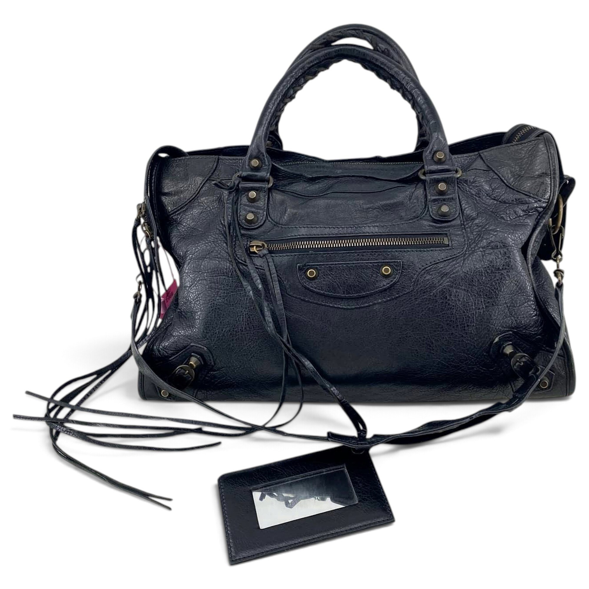 City leather handbag