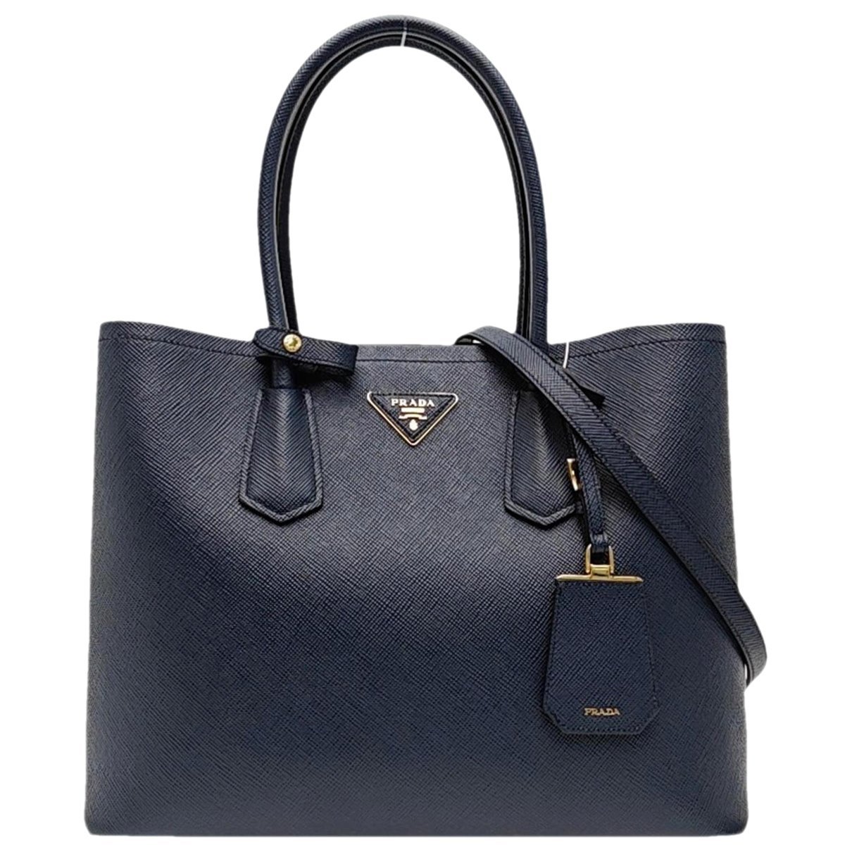 Double leather handbag