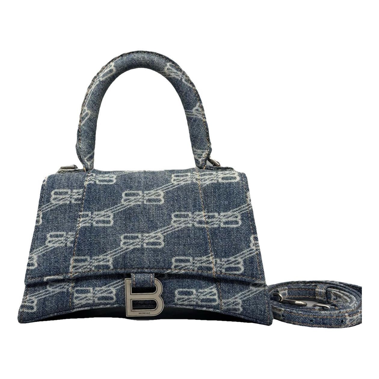 Hourglass leather handbag