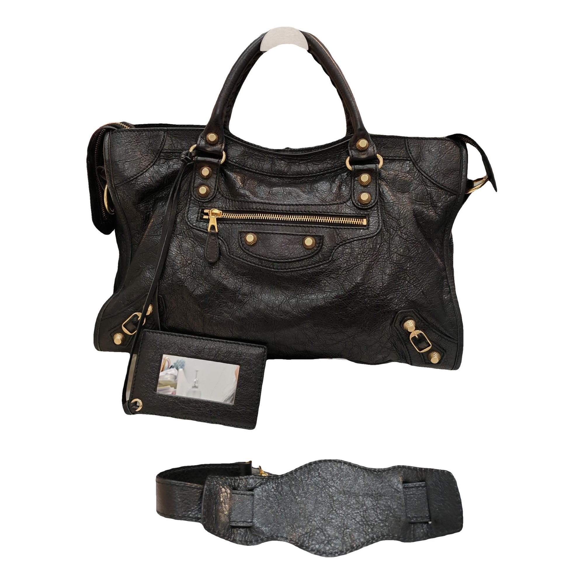 City leather handbag